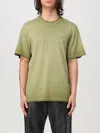 Msgm Round Neck Logo Print T-shirt In Grün