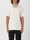 Msgm Logo Print T-shirt In Ivory