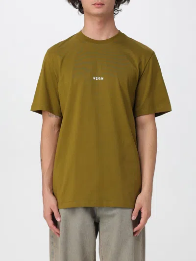 Msgm T-shirt  Men Color Kaki In Green