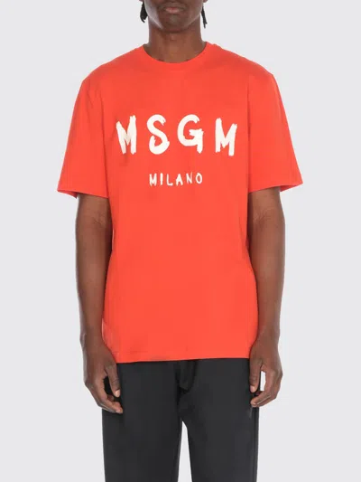 Msgm T-shirt  Men Color Orange