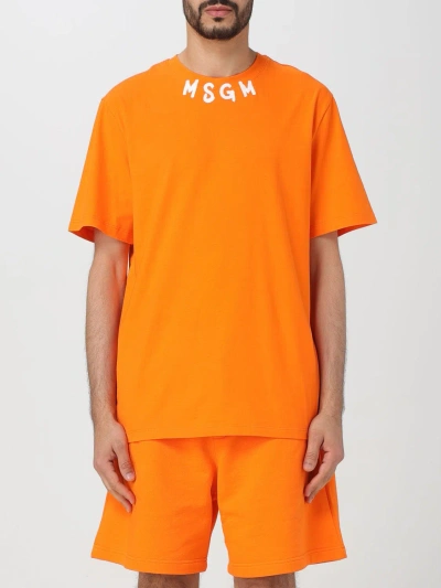 Msgm T-shirt  Men Color Orange