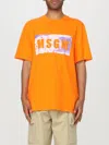 Msgm Logo Crew Neck T-shirt In Orange