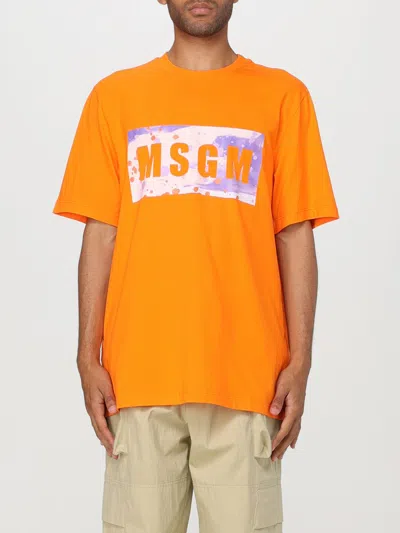 MSGM T-SHIRT MSGM MEN COLOR ORANGE,F25683004