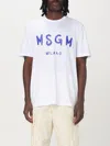 Msgm Logo-print Crew Neck Cotton T-shirt In White