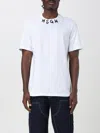 Msgm White Crewneck T-shirt With Logo Lettering On The Neck In White