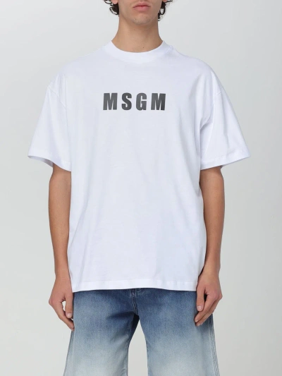 Msgm T恤  男士 颜色 白色 In White