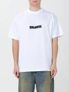 Msgm White T-shirt With Print On The Front And Logo On The Back In White