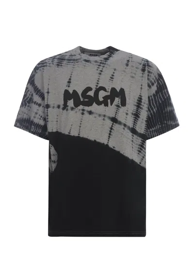 Msgm T-shirt  Tie & Dye Made Of Cotton