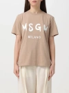 Msgm T-shirt  Woman Color Beige