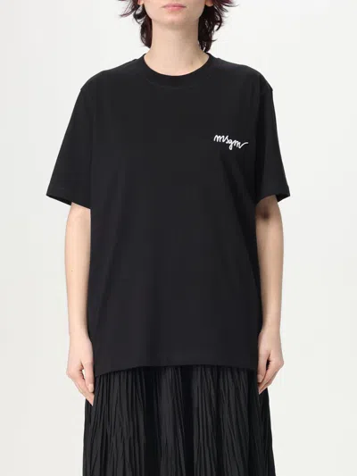 MSGM T-SHIRT MSGM WOMAN COLOR BLACK,G66383002