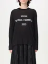Msgm Slogan-print Cotton T-shirt In Black