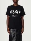 Msgm Black Printed T-shirt In Black