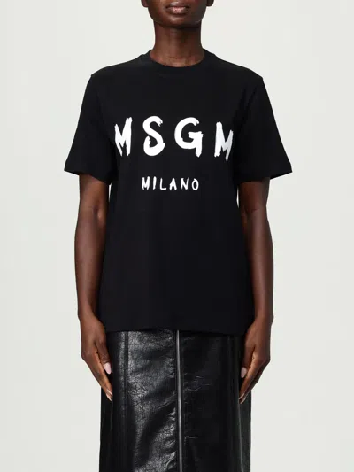 MSGM T-SHIRT MSGM WOMAN COLOR BLACK,436718002