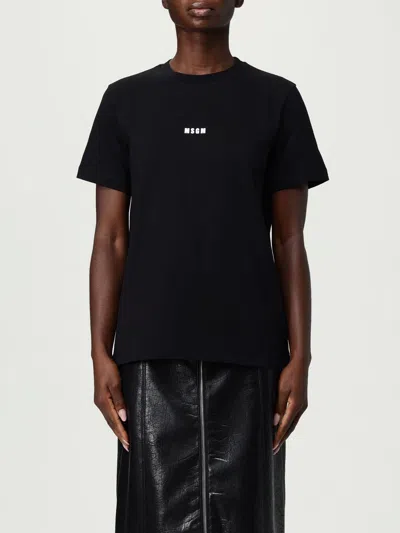 MSGM T-SHIRT MSGM WOMAN COLOR BLACK,436721002
