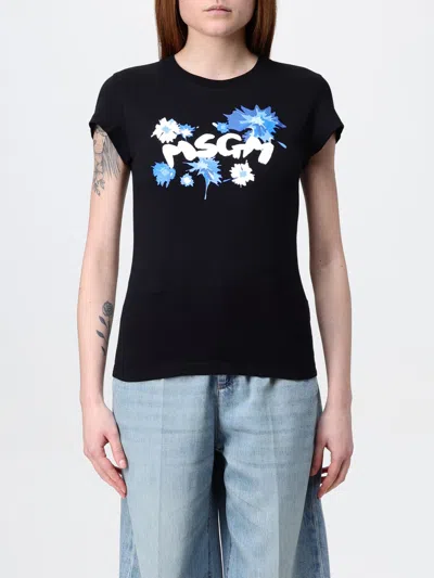 MSGM T-SHIRT MSGM WOMAN COLOR BLACK,429336002