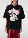 Msgm Graphic Crew Neck T-shirt Relaxed Fit In Schwarz