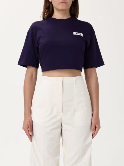 Msgm T-shirt  Woman Color Blue