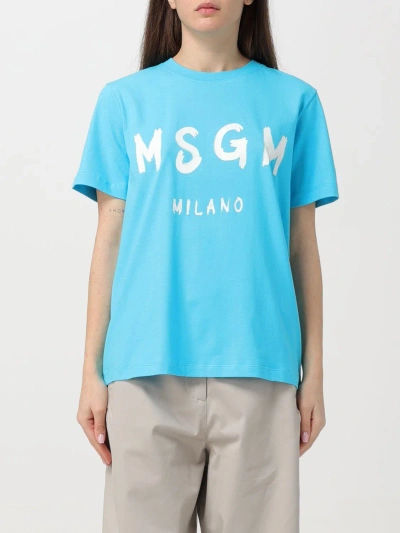 Msgm T-shirt  Woman Color Blue