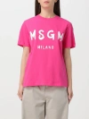 Msgm T-shirt  Woman Color Fuchsia