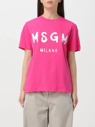 Msgm T恤  女士 颜色 紫红色 In Fuchsia