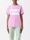 Msgm Logo-print Cotton T-shirt In Pink