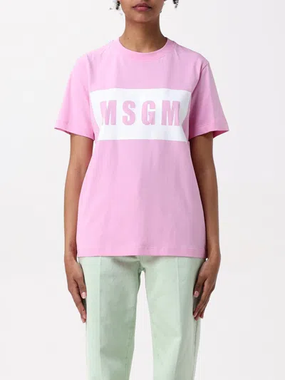 MSGM T-SHIRT MSGM WOMAN COLOR PINK,421170010