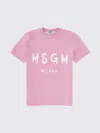 Msgm T-shirt With Logo In Pink