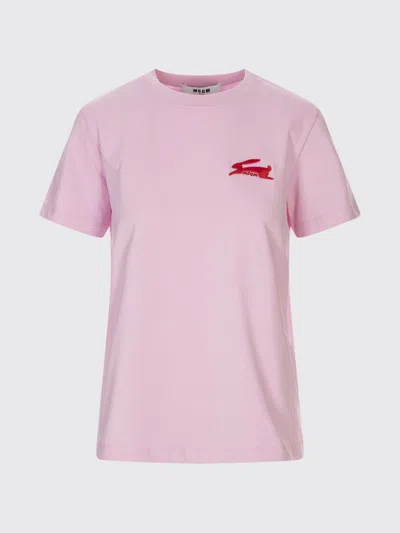 Msgm T-shirt  Woman Color Pink In Neutral