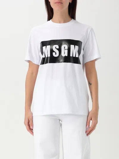MSGM T-SHIRT MSGM WOMAN COLOR WHITE,421170001