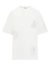 Msgm Off-white Floral T-shirt In Off-white