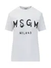 Msgm Logo-print Cotton T-shirt In White