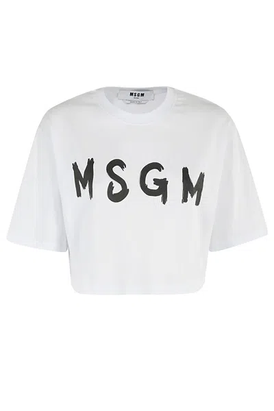 Msgm T-shirt T-shirt In White