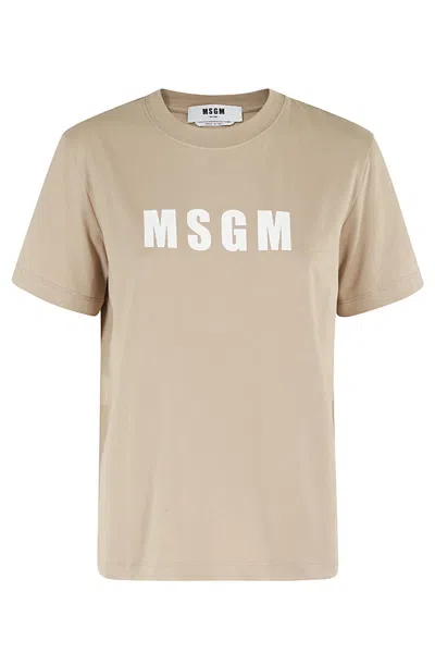 Msgm T-shirt T-shirt In Brown