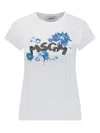 Msgm Printed Logo Jersey T-shirt In White