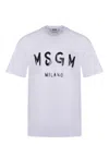 Msgm Tshirt Con Logo Pennellato In White