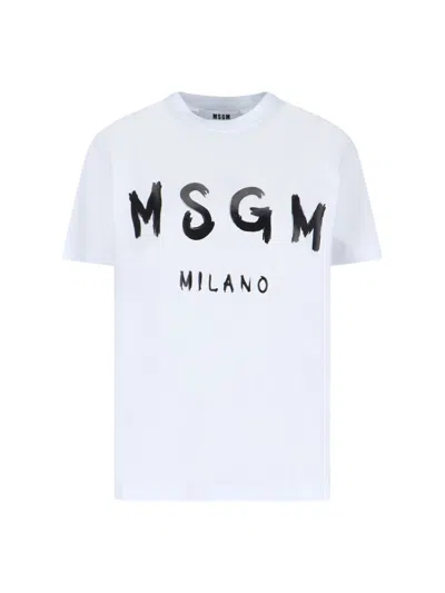 Msgm T-shirt In Bianco