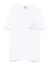 Msgm Crystal Ribbon Graphic T-shirt In White