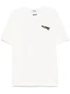 Msgm Logo Embroidered T-shirt With Crew Neck In White