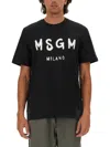 Msgm Cotton T-shirt With Front Printed Logo