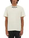 Msgm Logo Print T-shirt In Beige
