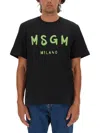 Msgm Logo Print T-shirt In Black