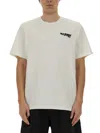 Msgm Logo Embroidered T-shirt With Crew Neck In Beige