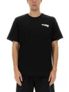 Msgm Slogan-print Cotton T-shirt In Black