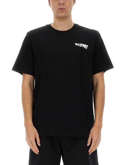 MSGM T-SHIRT WITH EMBROIDERED LOGO
