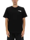 Msgm Slogan-print Cotton T-shirt In Black