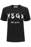 Msgm Black Printed T-shirt In Black