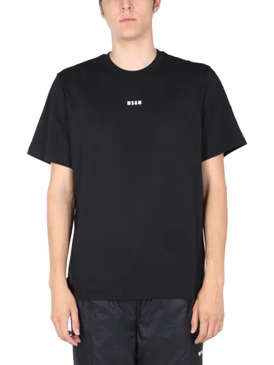 Msgm T-shirt Logo In Black  