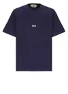 Msgm Crew Neck Logo T-shirt In Blue
