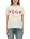 Msgm Logo-print T-shirt In Beige
