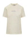 Msgm T-shirt With Logo In Beige